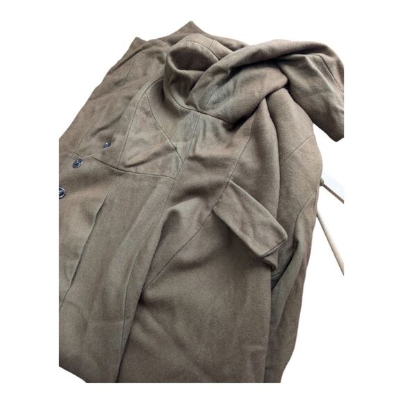 Mid length camel wool blend coat size M brown tan - Picture 3 of 10